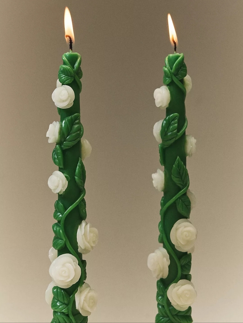 Anthropologie Rose Vine Taper Candles, Set of 2
